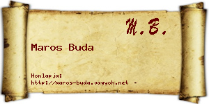 Maros Buda névjegykártya